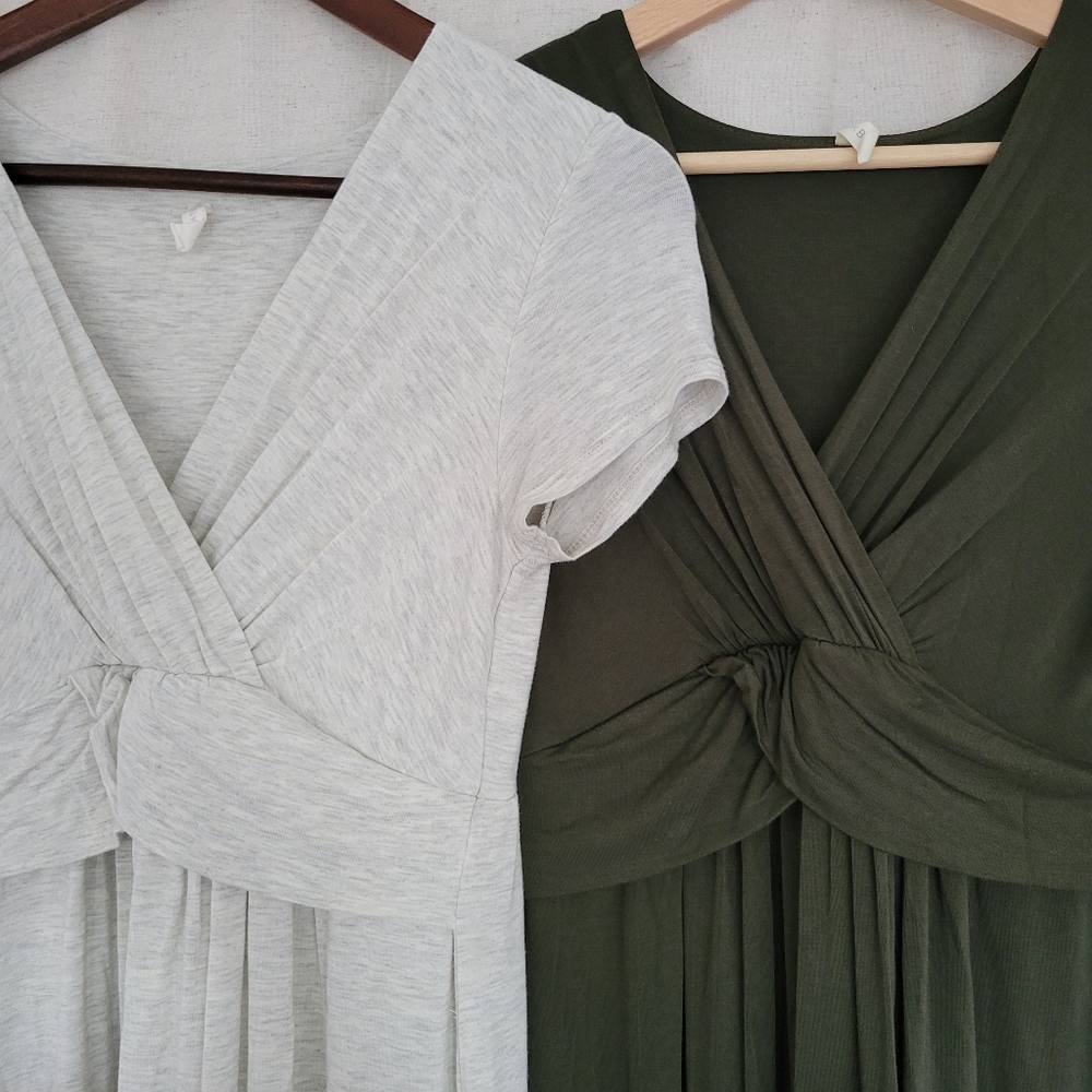 2 Pink Blush Maternity/Nursing Friendly Maxi Dresses